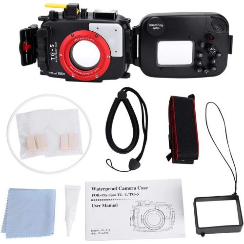  Acouto 195ft60m Underwater Waterproof Housing Case-Multiple Function Buttons Accesories Kit,Fit for Olympus TG4TG5(TG5)