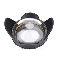Acouto 67mm Fisheye Wide Angle Lens Dome Port Case Shade Cover 60m Waterproof Underwater Dome Port Housing