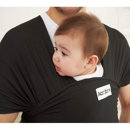  Acrabros Baby Wrap Carrier,Hands Free Baby Carrier Sling,Lightweight,Breathable,Softness,Perfect for Newborn Infants and Babies Shower Gift,Black
