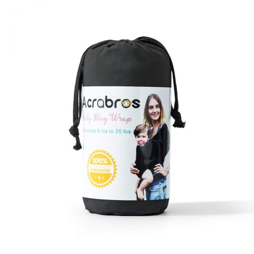  Acrabros Baby Wrap Carrier,Hands Free Baby Carrier Sling,Lightweight,Breathable,Softness,Perfect for Newborn Infants and Babies Shower Gift,Black