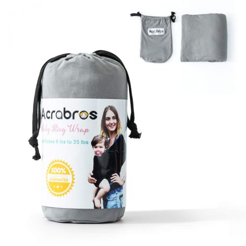  Acrabros Baby Wrap Carrier,Hands Free Baby Carrier Sling,Lightweight,Breathable,Softness,Perfect for Newborn Infants and Babies Shower Gift,Grey