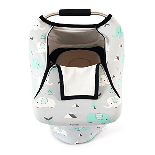  [아마존베스트]AMAZLINEN Stretchy Baby Car Seat Covers for Boys Girls, Infant Car Canopy Spring Autumn Winter,Snug Warm...