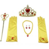 Acronde Princess Dress Up Accessories Gloves Tiara Crown Wand Necklaces Presents for Kids Girls Princess Cosplay