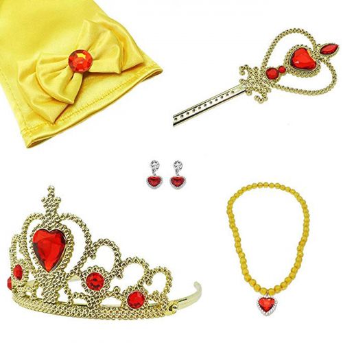  Acronde Princess Dress Up Accessories Gloves Tiara Crown Wand Necklaces Presents for Kids Girls Princess Cosplay