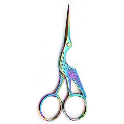  2PCS Vintage Stork Shape Sewing Scissors Stainless Steel Tailor Scissors Sharp Sewing Shears for Embroidery, Sewing, Craft, Art Work & Everyday Use (Colorful)