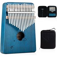 ActFun Kalimba 17 Keys, Thumb Piano with Study Instruction and Tune Hammer, Solid Mahogany Wood Portable Mbira Sanza African Wood Musical Instrument Finger Piano for Kids Adult Beginners