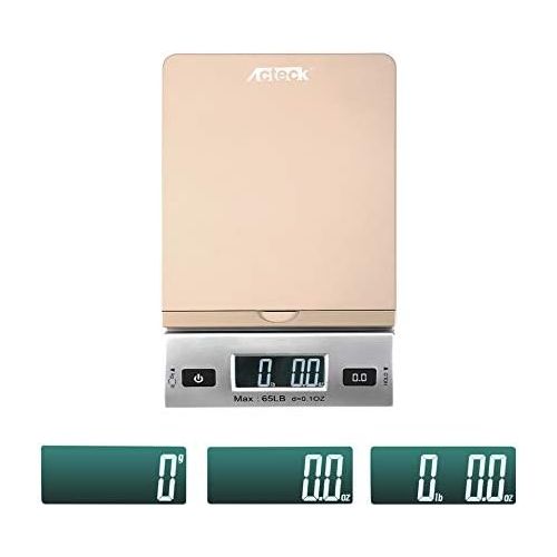  [아마존베스트]Acteck A-CK65GS 65LBx0.1OZ Digital Shipping Postal Scale with Batteries and AC Adapter, Gold Silver