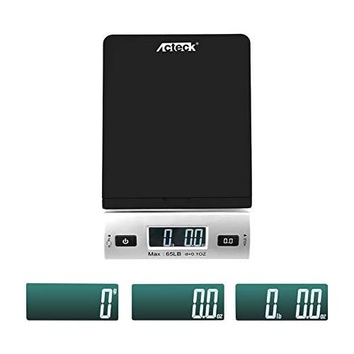  [아마존베스트]Acteck A-CK65BS 65LBx0.1OZ Digital Shipping Postal Scale with Batteries and AC Adapter, Black Silver