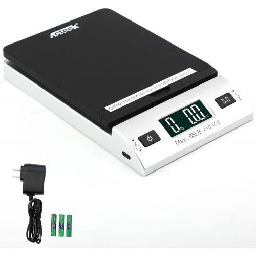  [아마존베스트]Acteck A-CK65BS 65LBx0.1OZ Digital Shipping Postal Scale with Batteries and AC Adapter, Black Silver