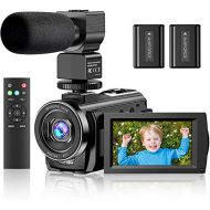 Actinow Video Camera Camcorder YouTube Vlogging Camera FHD 1080P 30FPS 24MP 16X Digital Zoom 3 LCD 270 Degrees Rotatable Screen Digital Camera Recorder with Microphone,Remote Control,2 Bat
