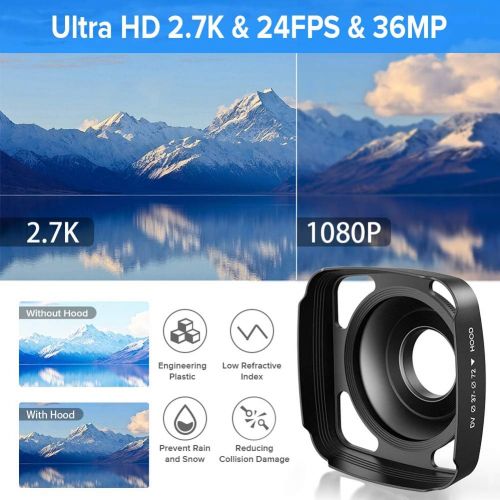  Actinow Video Camera Camcorder 2.7K Ultra HD YouTube Vlogging Camera 36MP IR Night Vision Digital Camera Recorder 16X Digital Zoom 3 inch IPS Touch Screen Video Camcorder with Microphone H