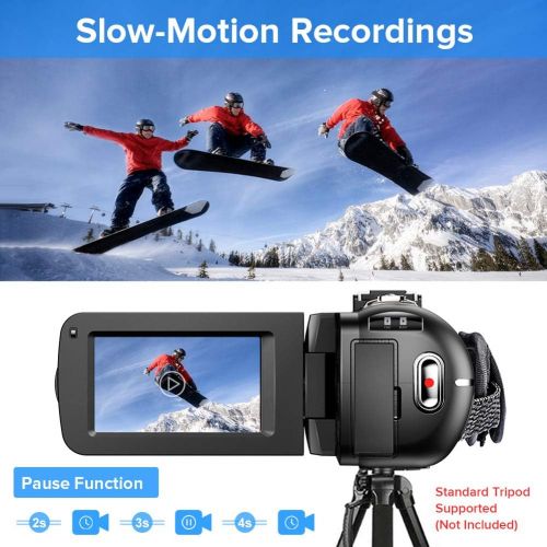  Actinow Video Camera Camcorder 2.7K Ultra HD YouTube Vlogging Camera 36MP IR Night Vision Digital Camera Recorder 16X Digital Zoom 3 inch IPS Touch Screen Video Camcorder with Microphone H