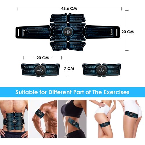  [아마존 핫딜] [아마존핫딜]Action EMS Bauchmuskeltrainer, Muskelaufbau Elektrostimulation EMS Trainingsgerat Professionelle USB Wiederaufladbar Manner Frau, 6 Modi 9 Intensitaten Fettverbrennungs Guertel fuer