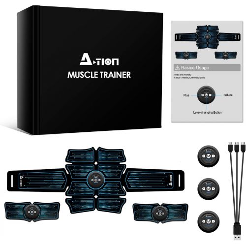  [아마존 핫딜] [아마존핫딜]Action EMS Bauchmuskeltrainer, Muskelaufbau Elektrostimulation EMS Trainingsgerat Professionelle USB Wiederaufladbar Manner Frau, 6 Modi 9 Intensitaten Fettverbrennungs Guertel fuer