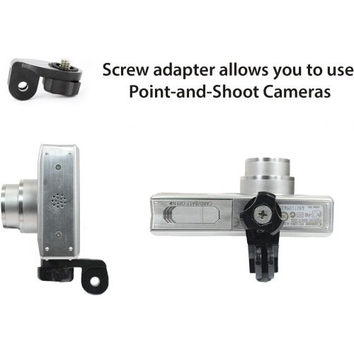  Action Mount Universal Conversion Adapter for Sport Camera Mounts, w/Camera Screw (1/4-Inch 20). This Simple Adapter Works with Point-and-Shoot Cameras, or Other Action Cameras Lik