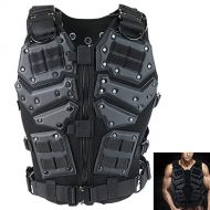 ActionUnion Airsoft Tactical Vest Military Costume Molle Chest Protectors Gilet Paintball Vest CS Field Outdoor Modular Combat Training Adults Men Special Forces Adjustable EVA