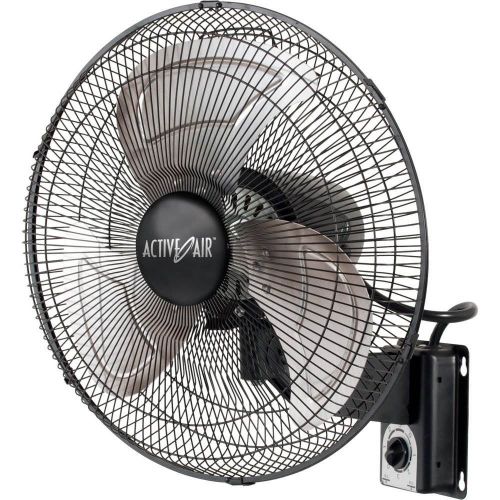  Active Air ACFW16HDB Heavy-Duty 16-Inch 3-Speed Industrial Metal Wall Mount Tilting Fan, Black