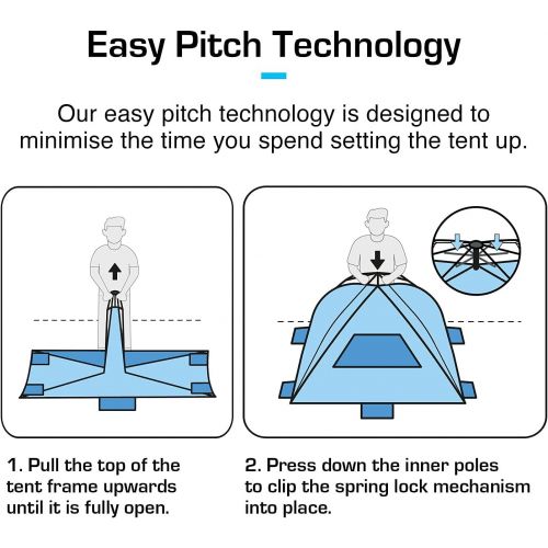  Active Era Premium Beach Tent Easy Setup ? Portable 3-4 Person Beach Shade Tent Sun Shelter with UPF 50+ Rated Sun Protection & Extended Porch - Beach Tents Sun Shelter Beach Essen