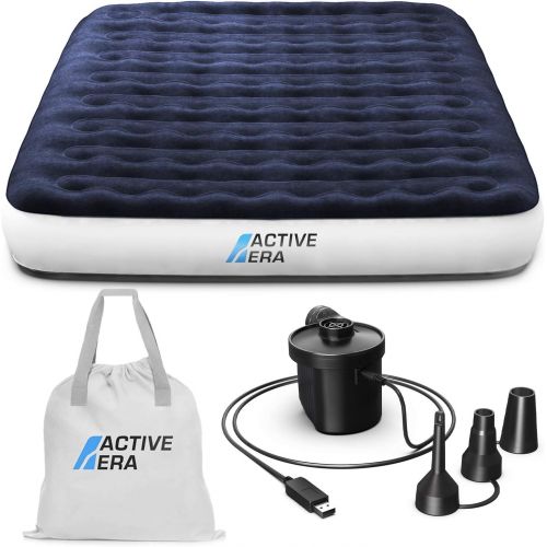  Active Era Luxury Camping Air Mattress with Built in Pump - Queen Air Mattress with USB Rechargeable Pump, Travel Bag - Air Mattress for Tent Camping