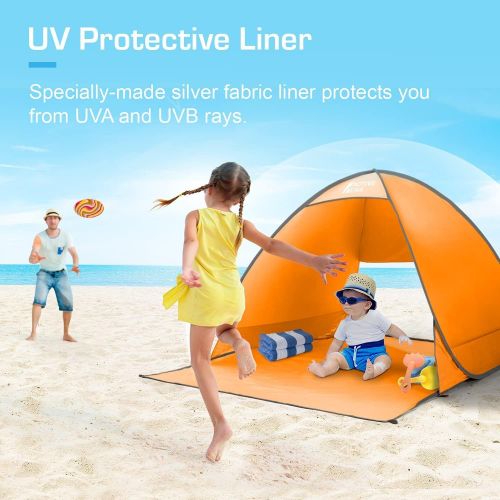  Active Era Pop Up Beach Tent ? UPF 50+ UV Sun Protection Beach Shade Beach Tent Pop Up for Kids & Adults - 2 Person Sun Shelter with Carry Bag and Tent Stakes for Beach, Park, Camp