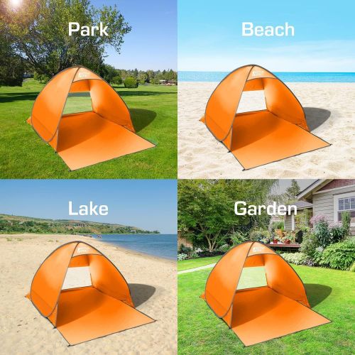  Active Era Pop Up Beach Tent ? UPF 50+ UV Sun Protection Beach Shade Beach Tent Pop Up for Kids & Adults - 2 Person Sun Shelter with Carry Bag and Tent Stakes for Beach, Park, Camp