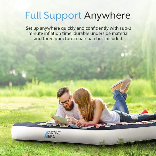  Active Era Luxury Camping Air Mattress with Built in Pump - Queen Air Mattress with USB Rechargeable Pump, Travel Bag - Air Mattress for Tent Camping