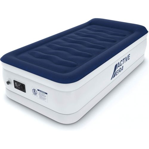  [아마존베스트]Active Era Air Mattress with Built-in Pump - Elevated Inflatable Airbed - Puncture Resistant Airbed with Waterproof Flocked Top