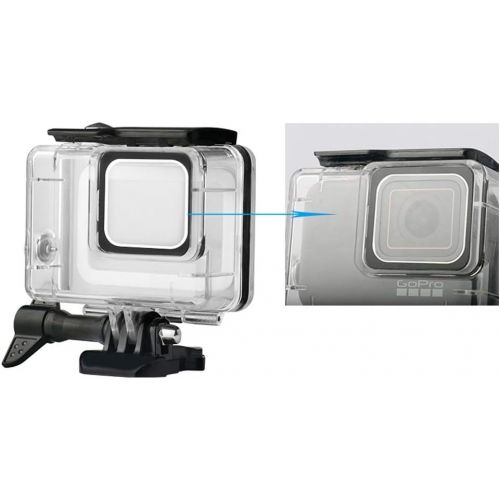  Actpe for Gopro Hero 7 White & Silver Waterproof Housing Case, Protective Underwater Diving Housing Shell 30m with Bracket for Go Pro Hero 7 White & Silver