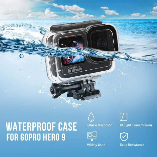  Actpe 60M Underwater Waterproof Housing Case for GoPro Hero 9 Black Camera Diving Protective Dive Cover for Go Pro 9 Accessories
