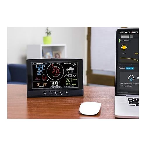  AcuRite Iris (5-in-1) Home Weather Station with Direct-to-Wi-Fi Wireless Display and Alerts for Remote Monitoring Indoor/Outdoor Temperature and Humidity with Wind Speed/Direction (01544M)