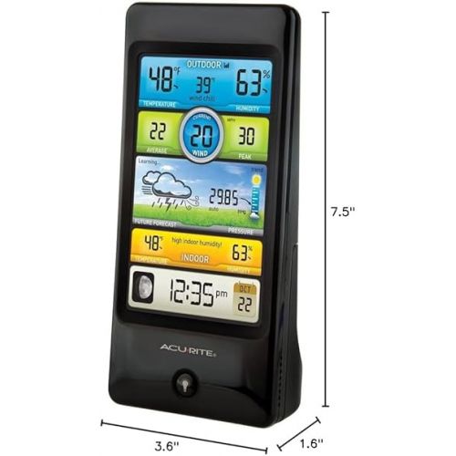  AcuRite Notos (3-in-1) 01604M Pro Color Digital Weather Station with Wind Speed, Temperature and Humidity