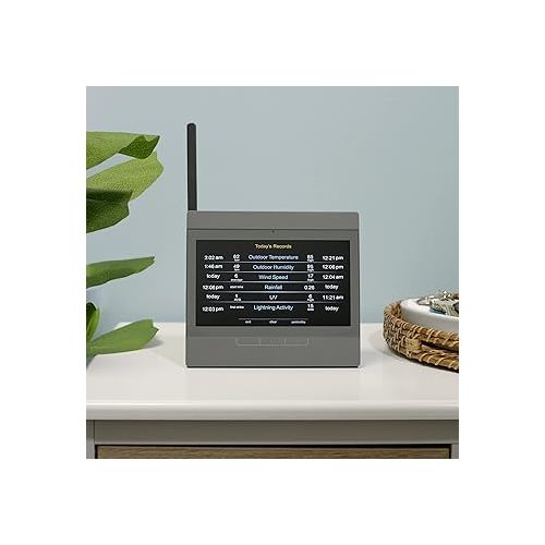  AcuRite Atlas Home Weather Station High-Definition Display for Temperature, Humidity, Wind Speed, Wind Direction, Hyperlocal Forecast, and Programmable Alerts with Built-in Barometer - Gray (06105M)