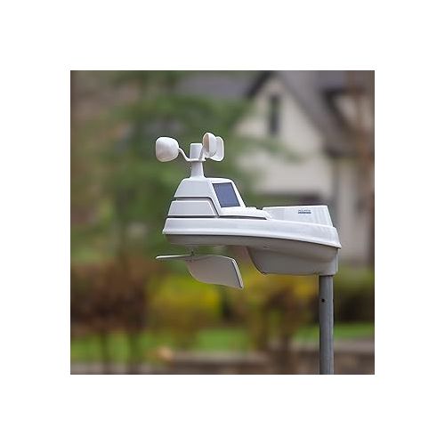  AcuRite Iris Wireless Weather Station with HD Direct-to-Wi-Fi Display, Lightning Sensor, Indoor/Outdoor Temperature and Humidity, Wind Speed/Direction, Rain Gauge, and Barometer (01532M), White