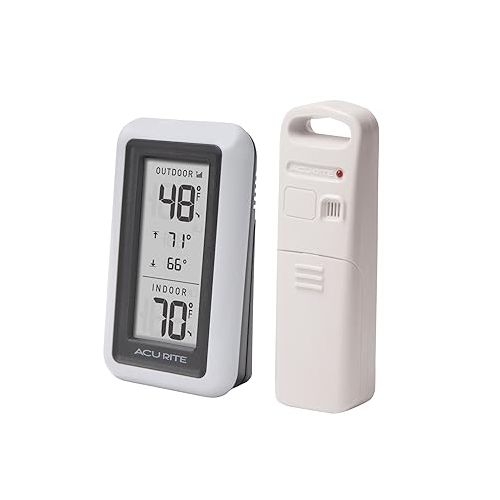  AcuRite Digital Thermometer with Indoor, Outdoor Temperature and Daily High and Lows (00424CA), White