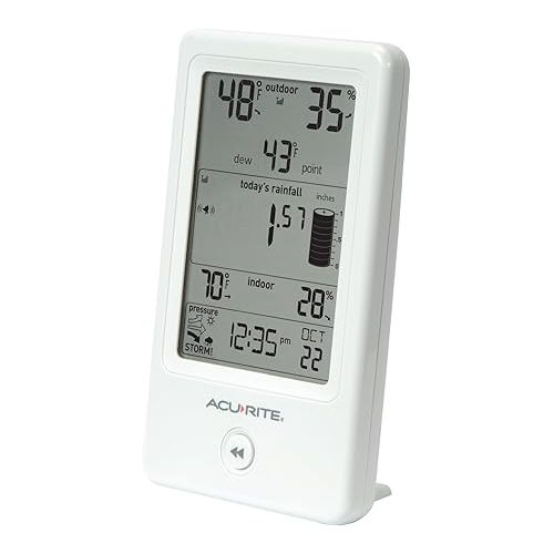  AcuRite 01089M Rain Gauge with Thermometer & Humidity