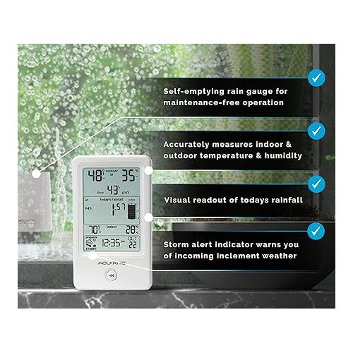  AcuRite 01089M Rain Gauge with Thermometer & Humidity