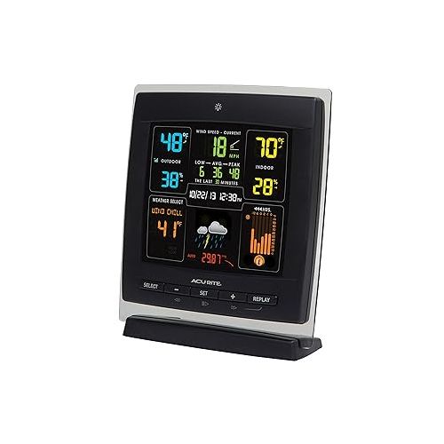  AcuRite Notos (00622) Pro Color Weather Station with Wind Speed, Temperature and Humidity, dark theme