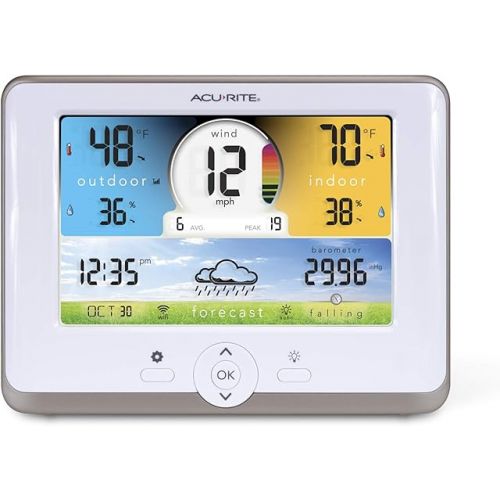  AcuRite Notos (01530M) 3-in-1 Weather Station with Wi-Fi Connection to Weather Underground, White