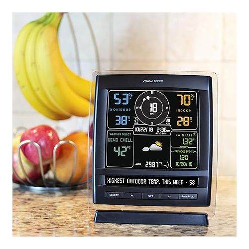  AcuRite 01517RM Wireless Weather Station with 5-in-1 Weather Sensor: Temperature and Humidity Gauge, Rainfall, Wind Speed and Wind Direction