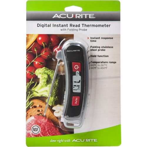  AcuRite, Multicolor 00665E Digital Instant Read Thermometer with Folding Probe, 5 L, 3.3: Kitchen & Dining