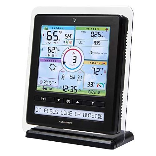  AcuRite 01036M Wireless Weather Station with Programmable Alarms, PC Connect, 5-in-1 Weather Sensor and My Remote Monitoring Weather App