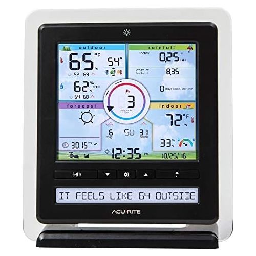  AcuRite 01036M Wireless Weather Station with Programmable Alarms, PC Connect, 5-in-1 Weather Sensor and My Remote Monitoring Weather App