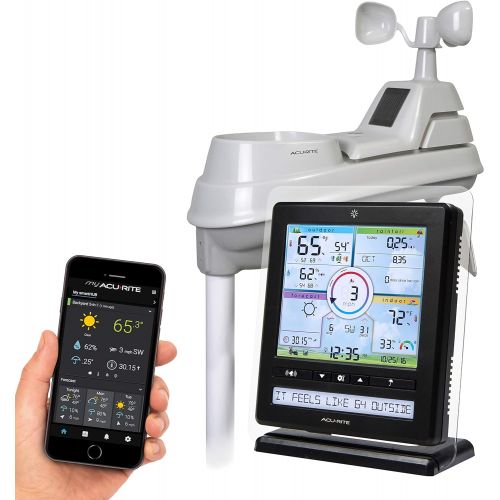  AcuRite 01036M Wireless Weather Station with Programmable Alarms, PC Connect, 5-in-1 Weather Sensor and My Remote Monitoring Weather App