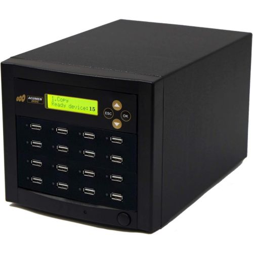  Acumen Disc 1 to 15 USB Duplicator - Multiple Standard-A Flash Memory Card Copier & Sanitizer (DOD Compliant) System - 2.0/3.0 Digital Key Dongle/SSD/External Hard Drive Mass Stora