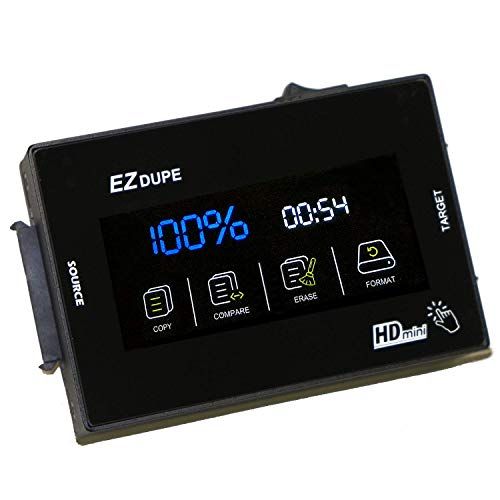  Acumen Disc EZ Dupe 1 to 1 Hard Drive Duplicator with Touch Screen for 3.5 & 2.5 SATA HDD SSD Memory Storage - 150mb per Seconds Copier Speed (SOHO Series HDMini) DM-HS0-2H1BTP