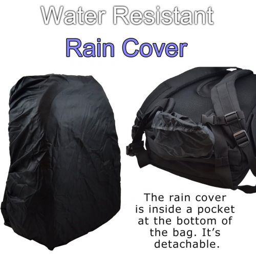  Acuvar Professional DSLR Camera Backpack with Rain Cover for Canon, Nikon, Sony, Olympus, Samsung, Panasonic, Pentax Models.