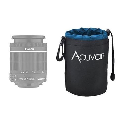  Acuvar Neoprene (Blue and Black) Soft DSLR Lens Pouch Case Kit for Canon Nikon Sony Pentax Olympus Panasonic Camera Lenses (3 Pouches, S, M, L)