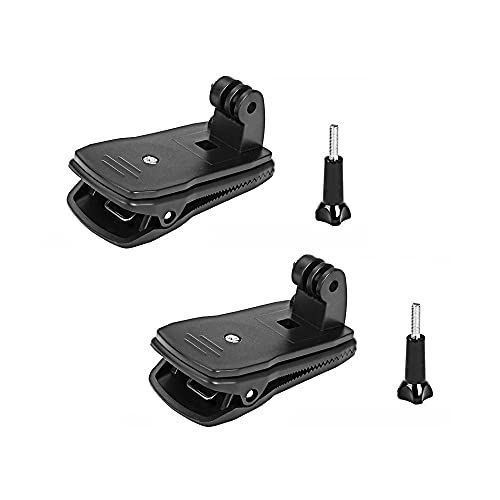  Acxico 2Pcs 360 Rotary Backpack Hat Mounts Clip Fast Clamp Mount for GoPro Hero 2 3 3+ 4