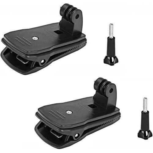  Acxico 2Pcs 360 Rotary Backpack Hat Mounts Clip Fast Clamp Mount for GoPro Hero 2 3 3+ 4