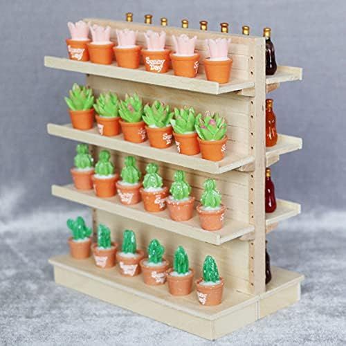  Acxico 1Pcs 1/12 Mini Miniature Supermarket Shelves Food Drink Display Ornament